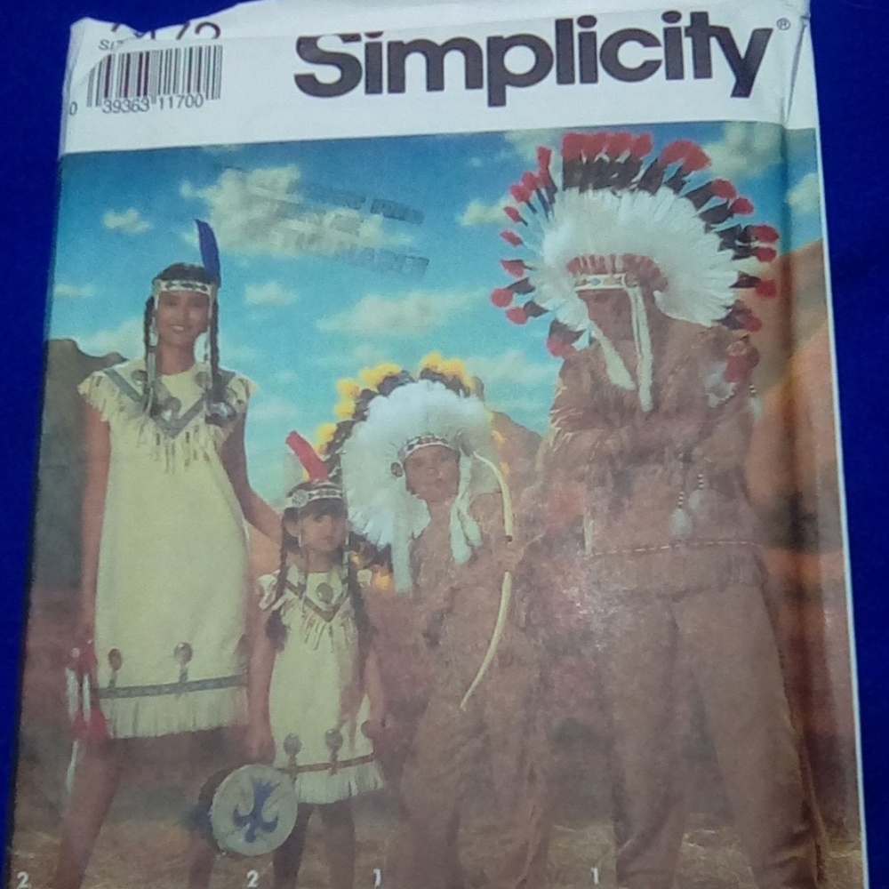 Vintage Simplicity 7472 Native American XXS-L